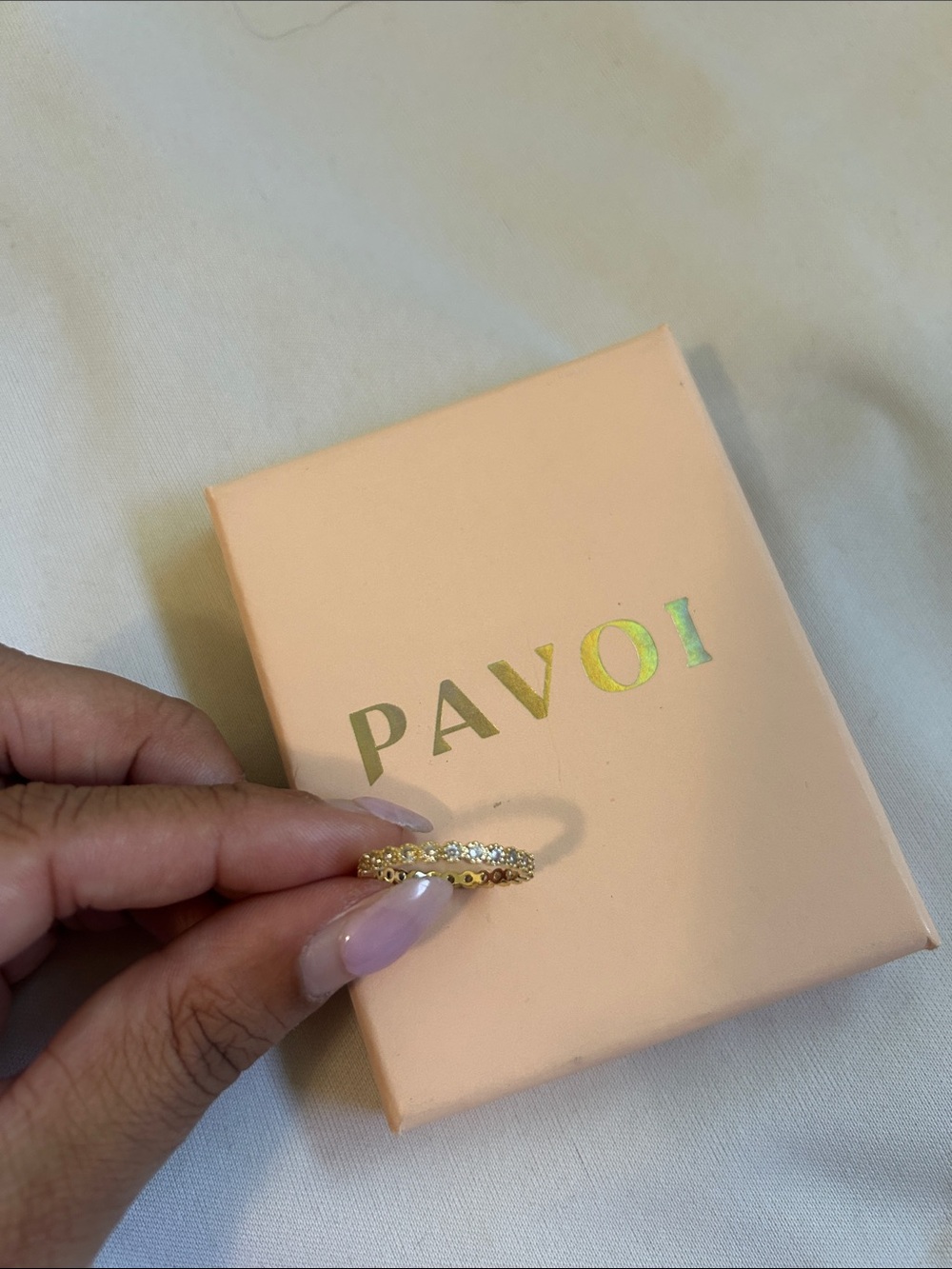 Pavoi Gold Crystal Eternity Ring - Gold